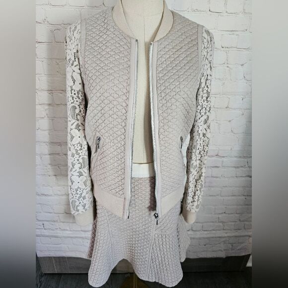 Rebecca Taylor Jackets & Blazers - Rebecca Taylor Quilted & Lace Bomber w/ Coordinating Skirt | Size 2-4 | EUC